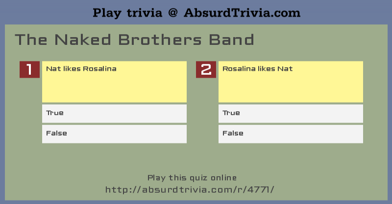 Trivia Quiz The Naked Brothers Band