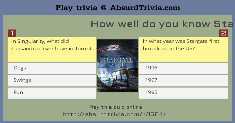 Trivia Quiz How Well Do You Know Stargate
