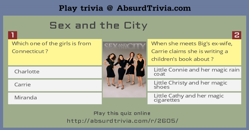 Trivia Quiz Sex And The City