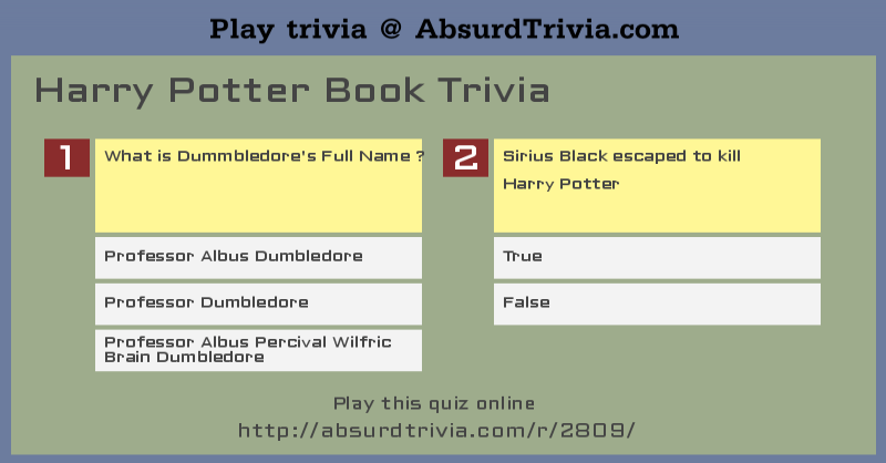 Harry Potter Book Trivia