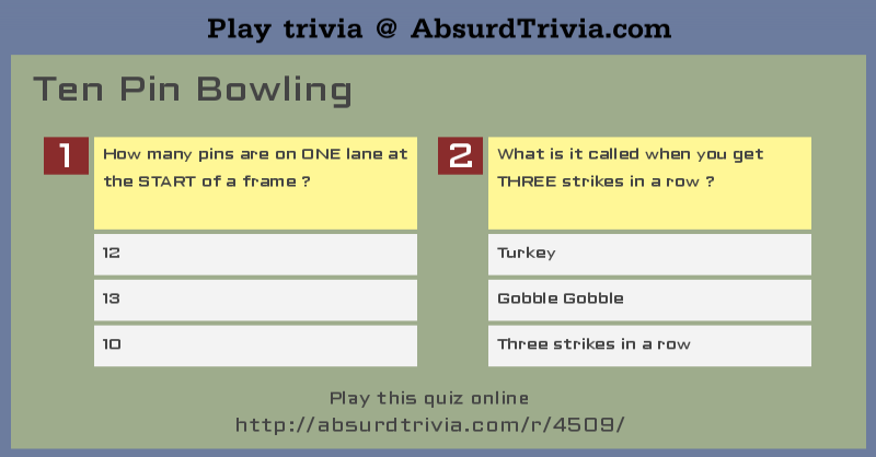 Bowling trivia questions and answers