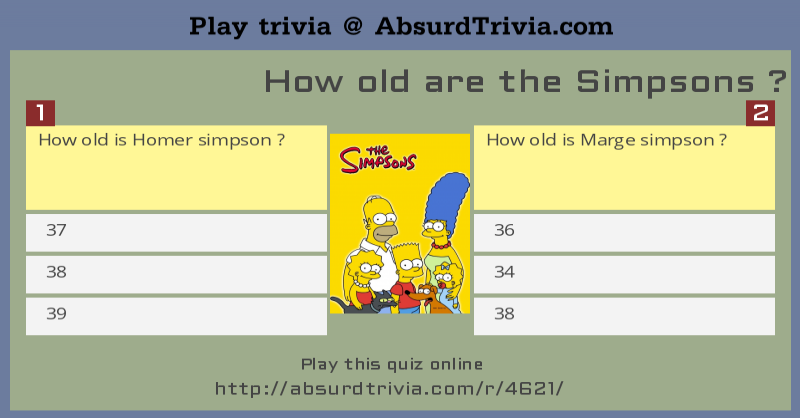 Trivia Quiz : How old are the Simpsons