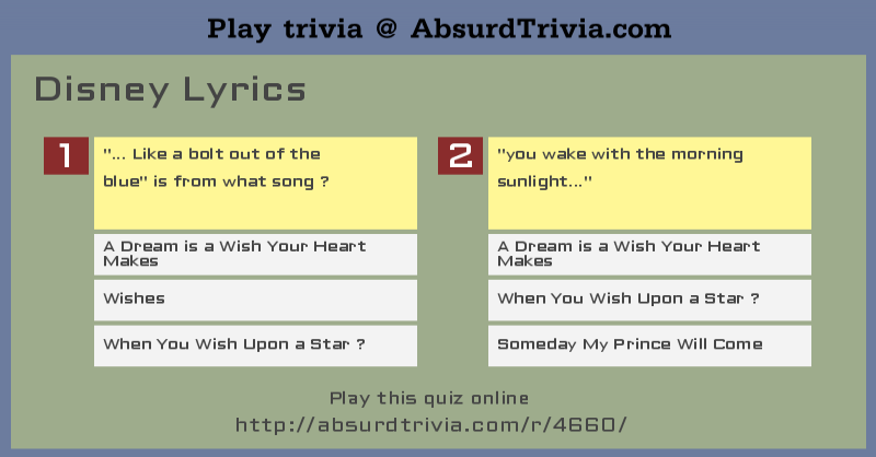 disney song lyrics quiz