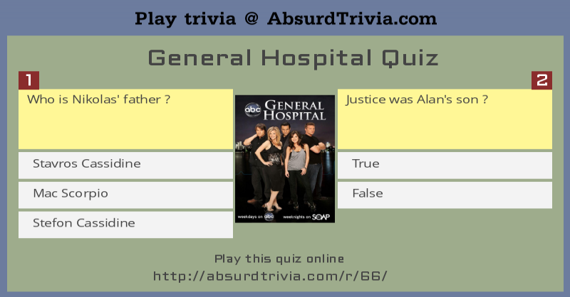 General Hospital Quiz