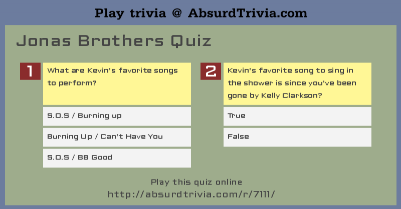 Jonas Brothers Quiz